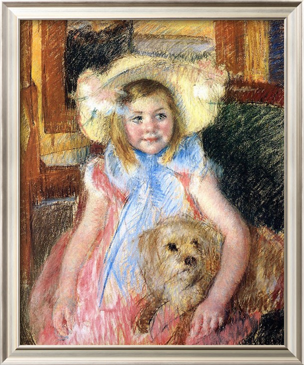 Sara and Her Dog c1901 - Mary Cassatt Painting on Canvas